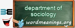 WordMeaning blackboard for department of sociology